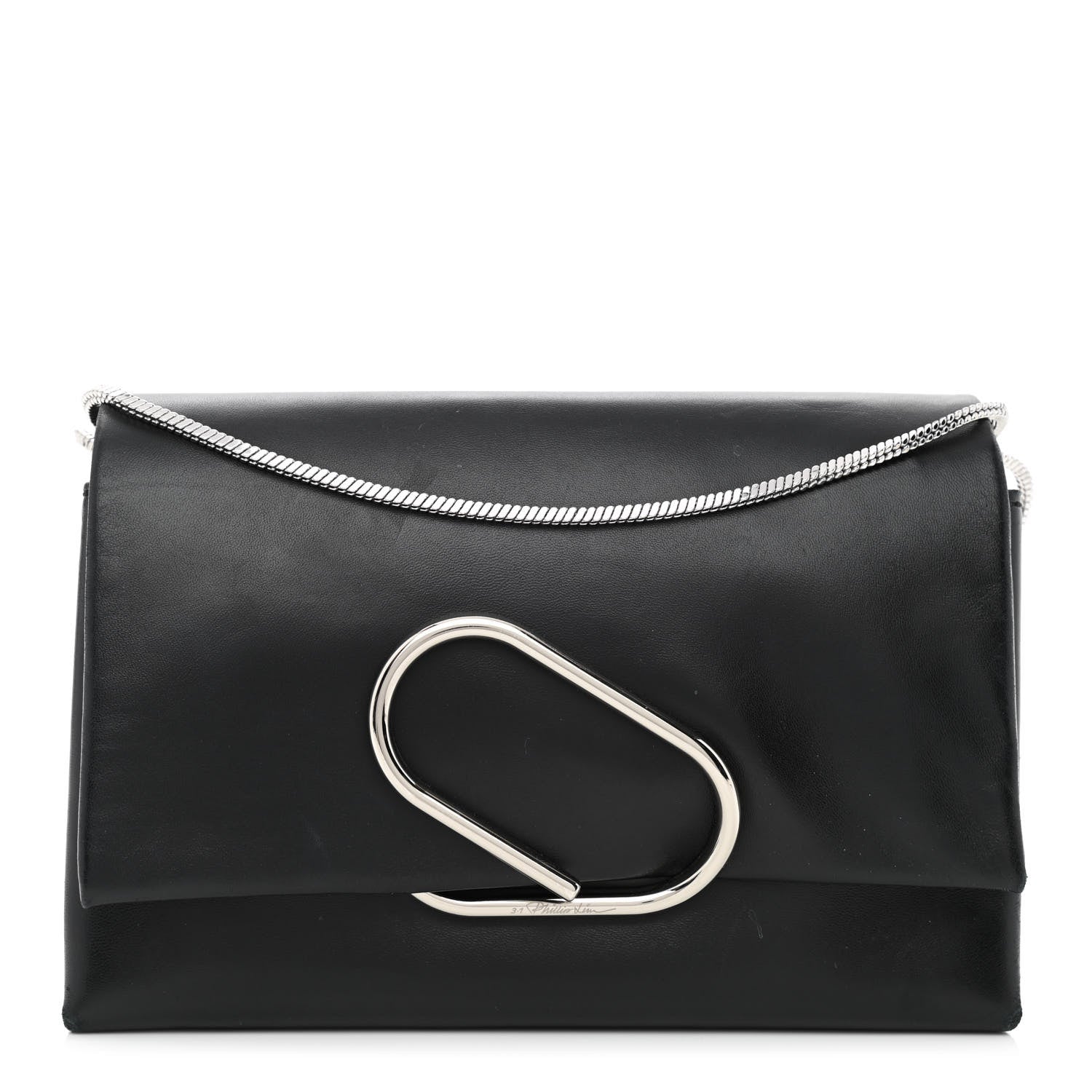 product image of 3.1 PHILLIP LIM Calfskin Alix Soft Flap Clutch Black FASHIONPHILE