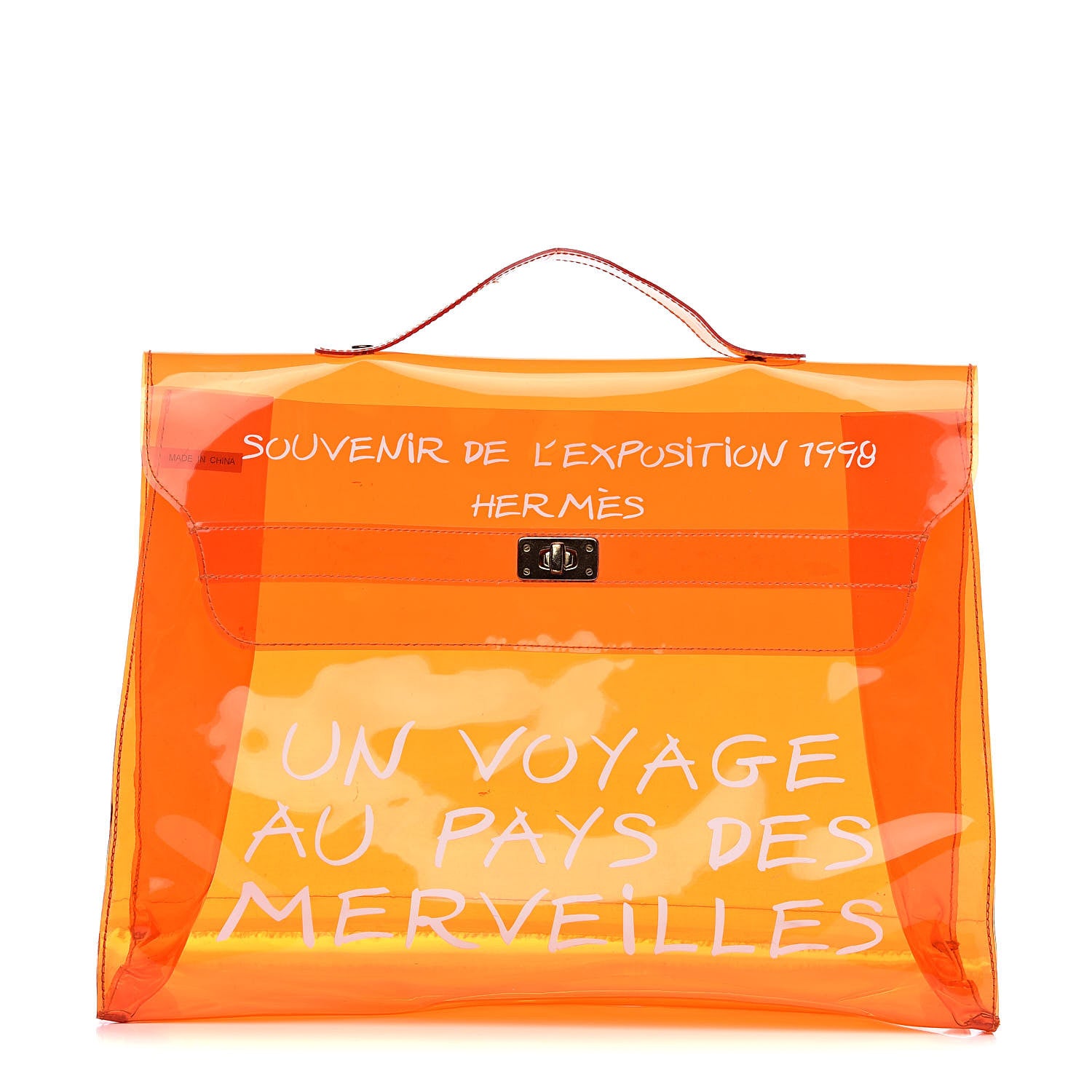 Hermes Vinyl Souvenir De L'Exposition Kelly Orange 1 of 10