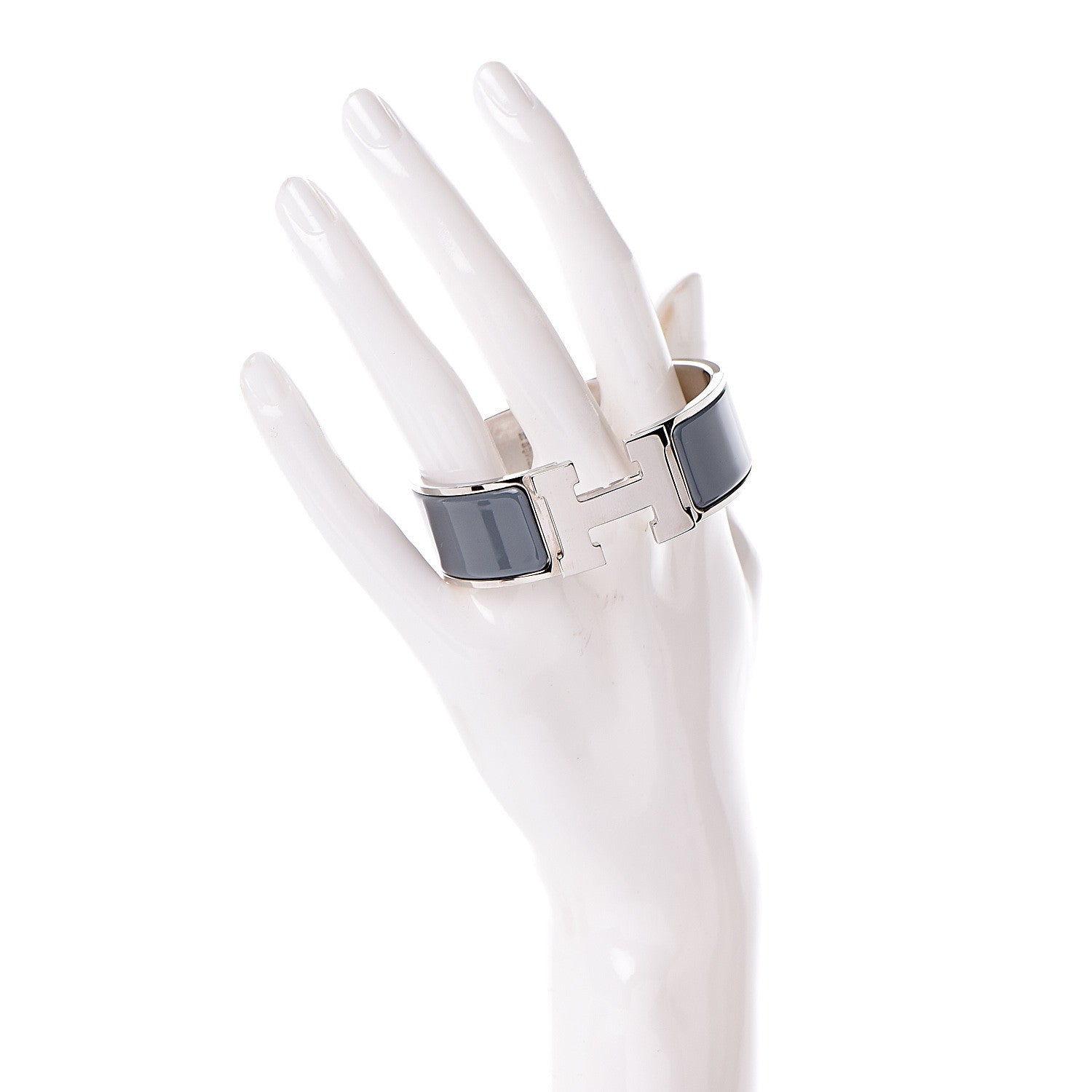 Hermes Enamel Wide Clic Clac H Bracelet PM Ardoise 2 of 5