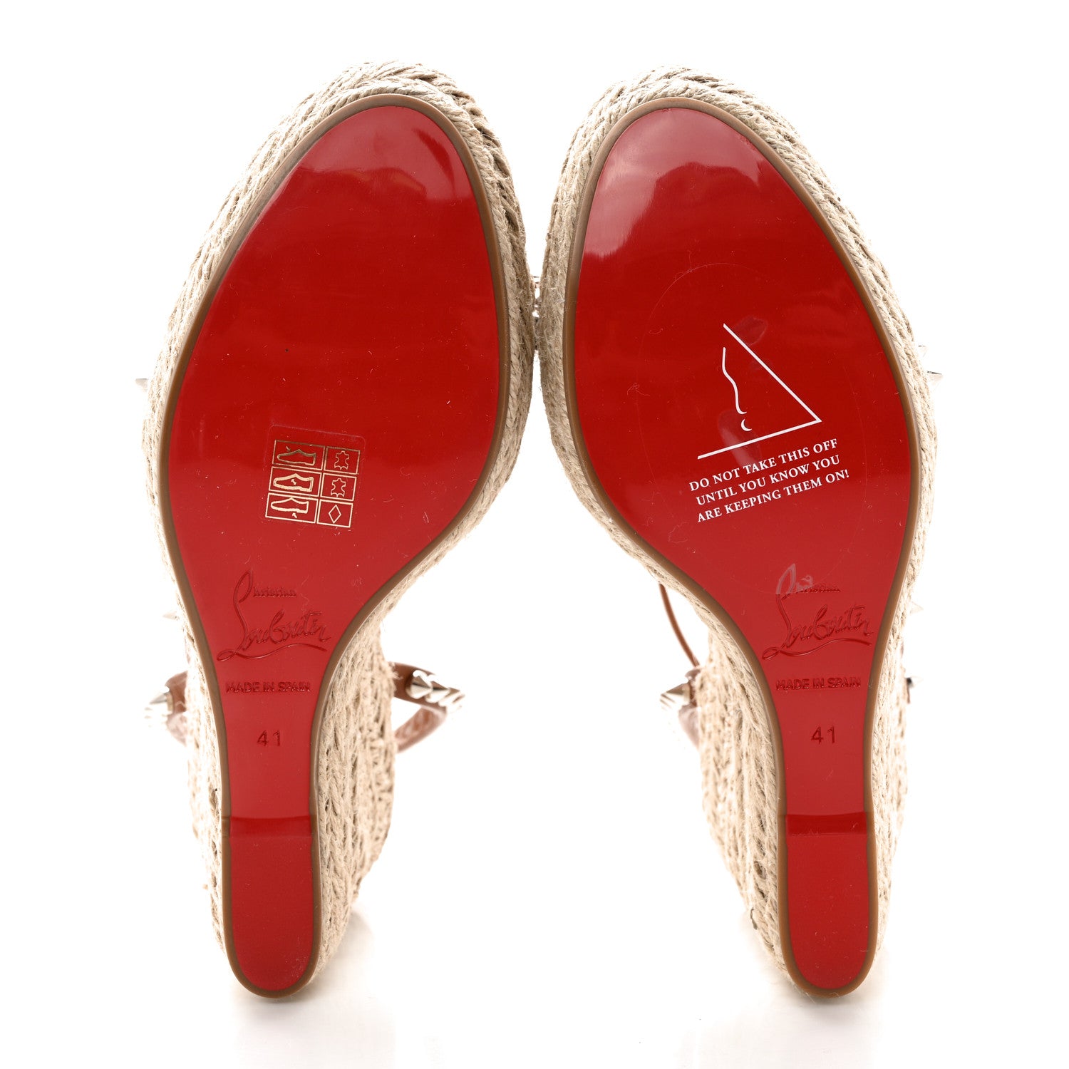 Christian Louboutin Calfskin Mafaldina 120 Wedge Sandals 41 Cuoio Natural 5 of 13