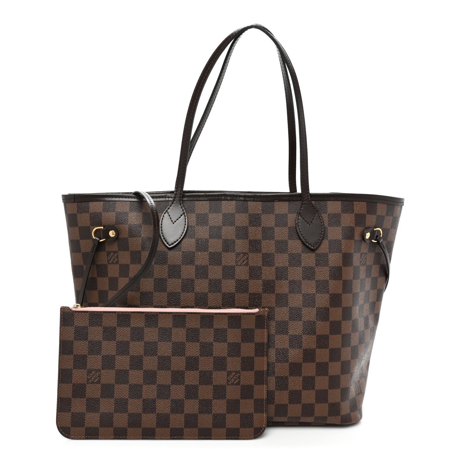 Louis Vuitton Damier Ebene Neo Neverfull MM Rose Ballerine 1 of 20