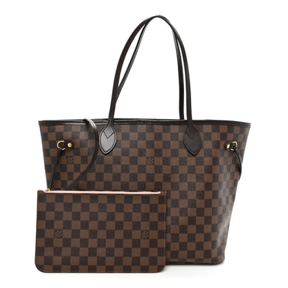Louis Vuitton Damier Ebene Neo Neverfull MM Rose Ballerine 1 of 20