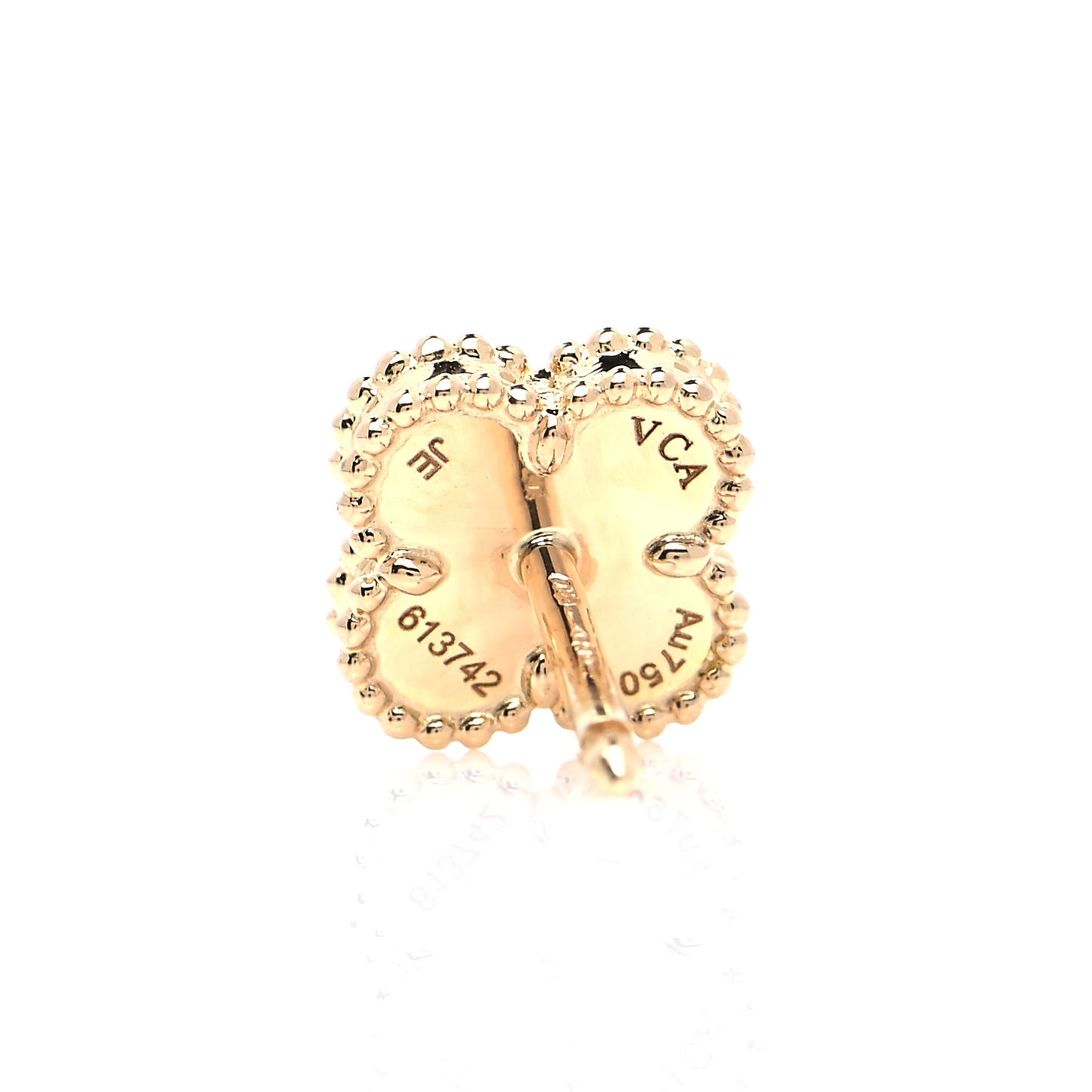 18K Yellow Gold Black Onyx Sweet Alhambra Earrings