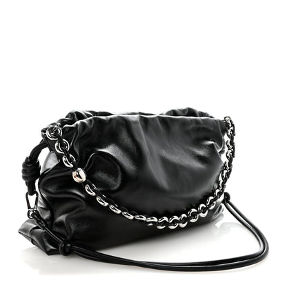 Loewe Patent Lambskin Donut Chain Large Flamenco Knot Clutch Black 3 of 9