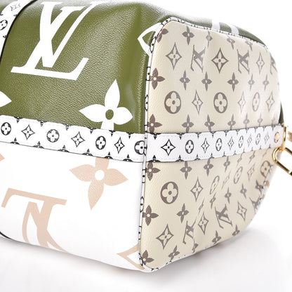 Louis Vuitton Monogram Giant Keepall Bandouliere 50 Kaki Beige 9 of 9