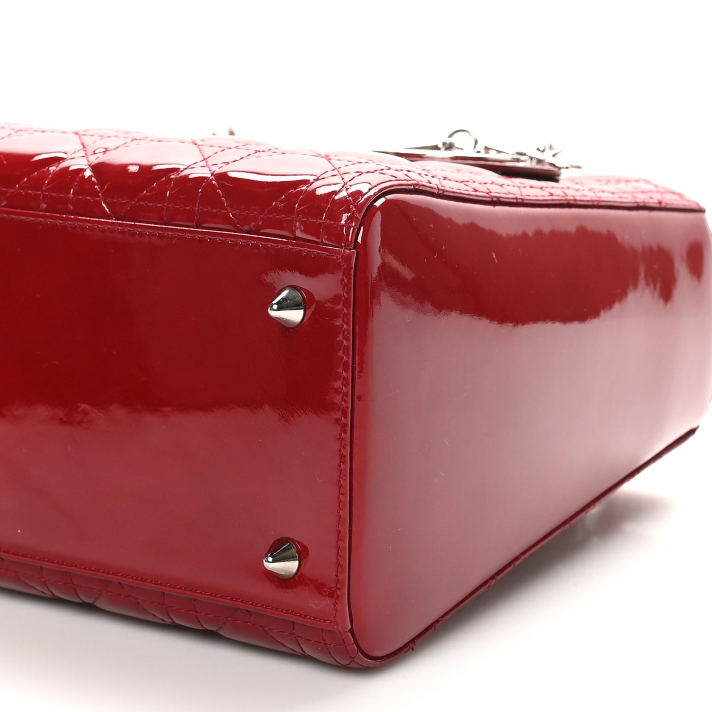 Patent Cannage Medium Lady Dior Red