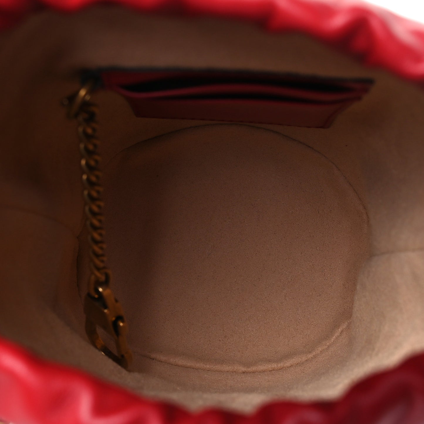 Calfskin Matelasse Mini GG Marmont 2.0 Bucket Bag Hibiscus Red