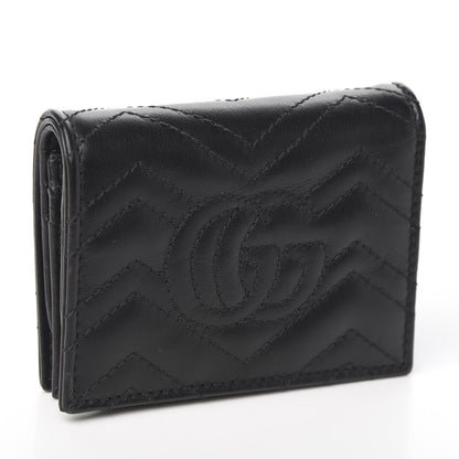 Gucci Calfskin Matelasse GG Marmont Card Case Wallet Black 2 of 7