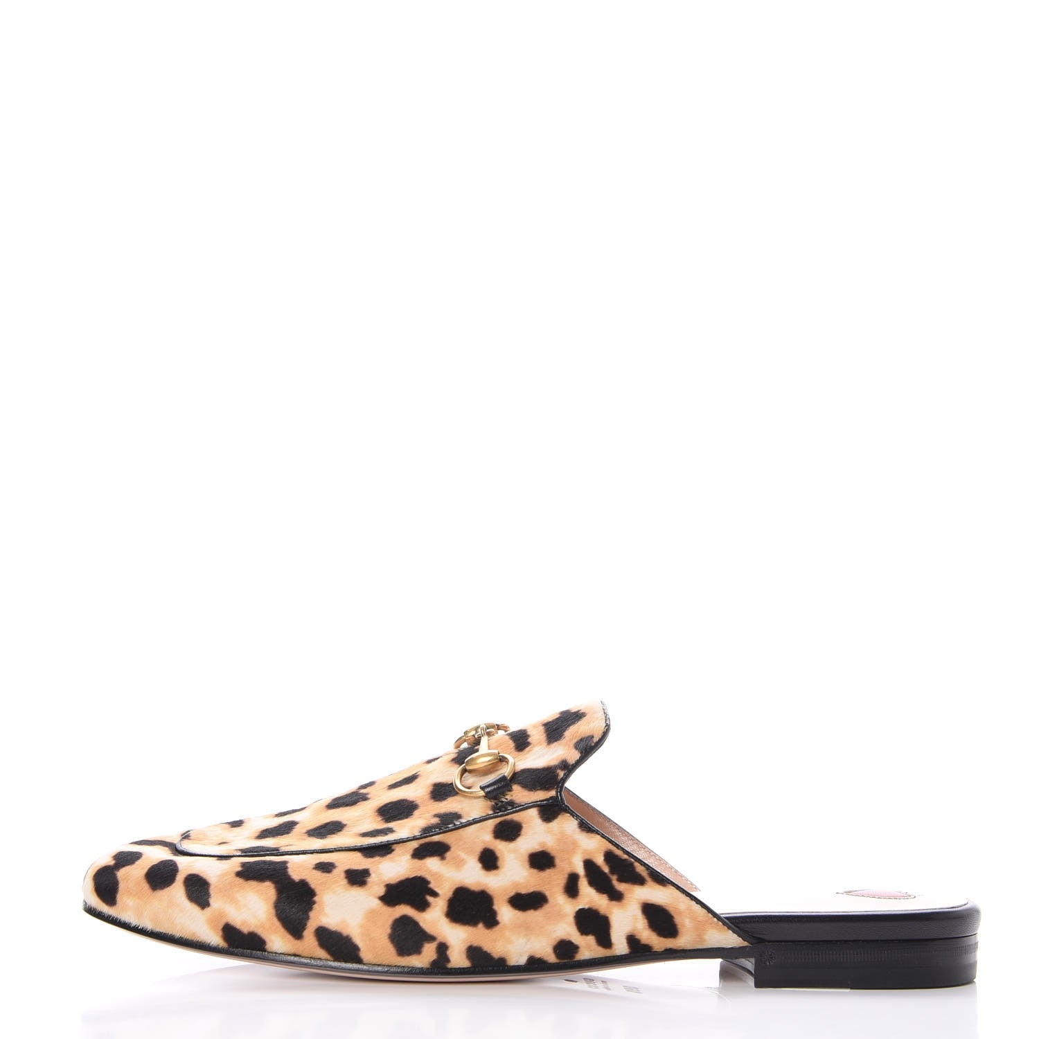 Gucci Calf Hair Leopard Print Womens Princetown Slippers 39.5 Naturale Black 1 of 8