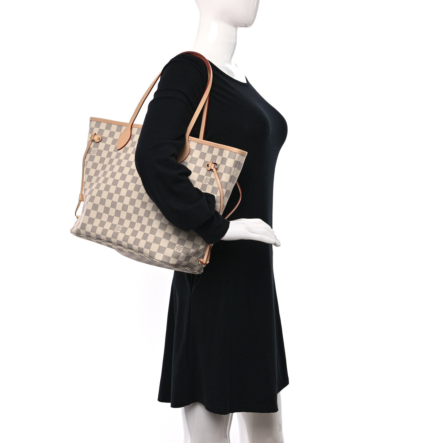 Damier Azur Neo Neverfull MM Rose Ballerine