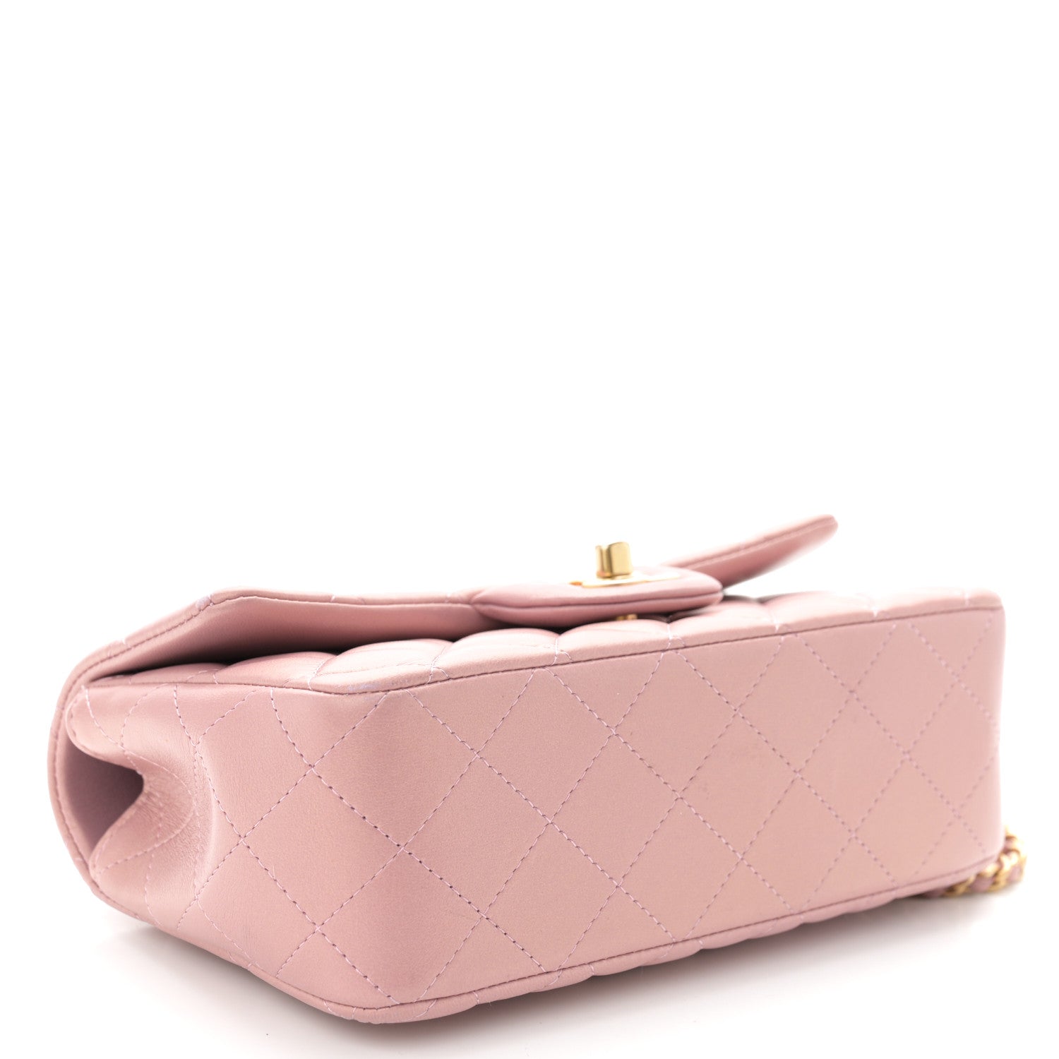 Chanel Iridescent Lambskin Quilted Mini Top Handle Rectangular Flap Pink 4 of 11