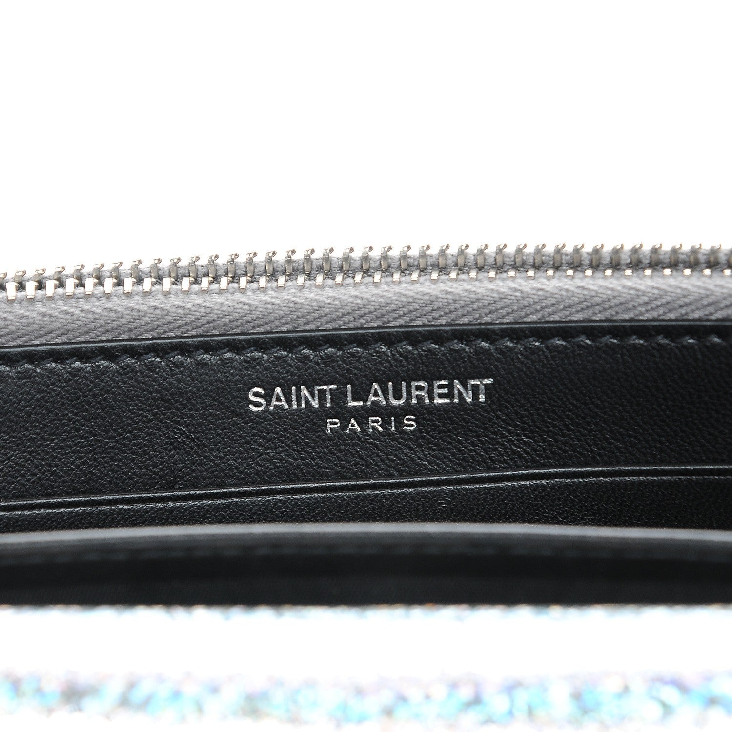 Saint Laurent Metallic Crackled Calfskin Monogram Sunset Chain Wallet Star Light 7 of 9