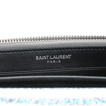Saint Laurent Metallic Crackled Calfskin Monogram Sunset Chain Wallet Star Light 7 of 9