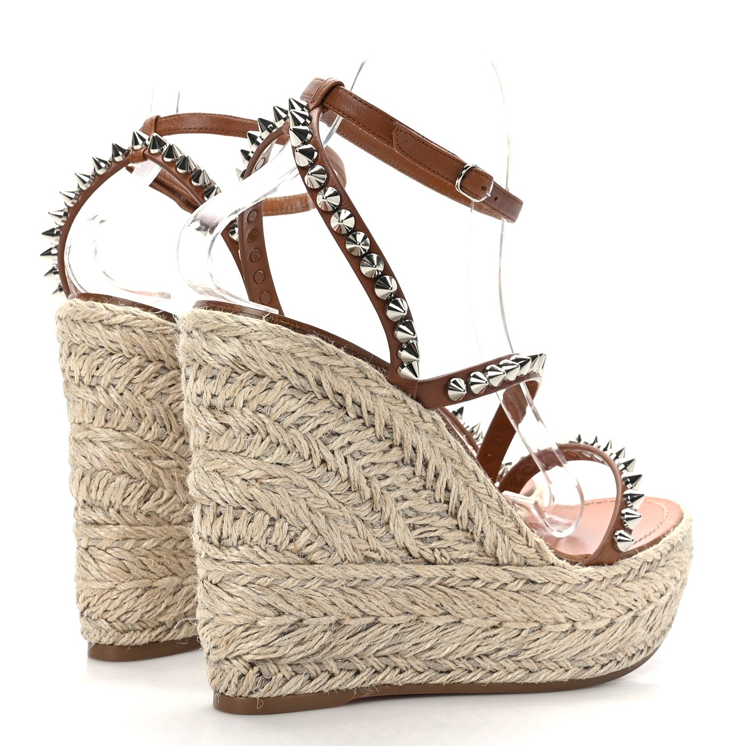 Christian Louboutin Calfskin Mafaldina 120 Wedge Sandals 40 Cuoio 4 of 7