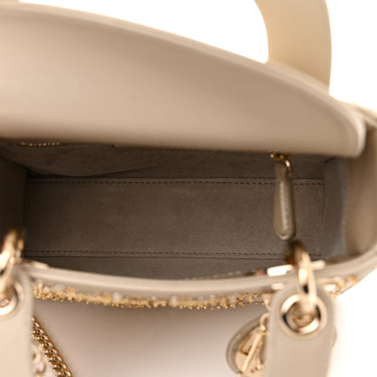 Christian Dior Metallic Lambskin Crystal Cannage Mini Lady Dior Platinum 5 of 9
