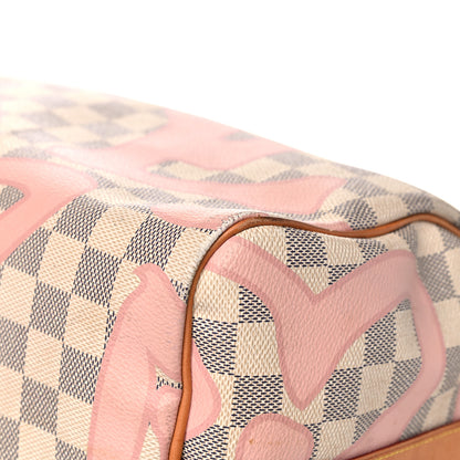 Louis Vuitton Damier Azur Tahitienne Speedy Bandouliere 30 Rose Ballerine 9 of 27