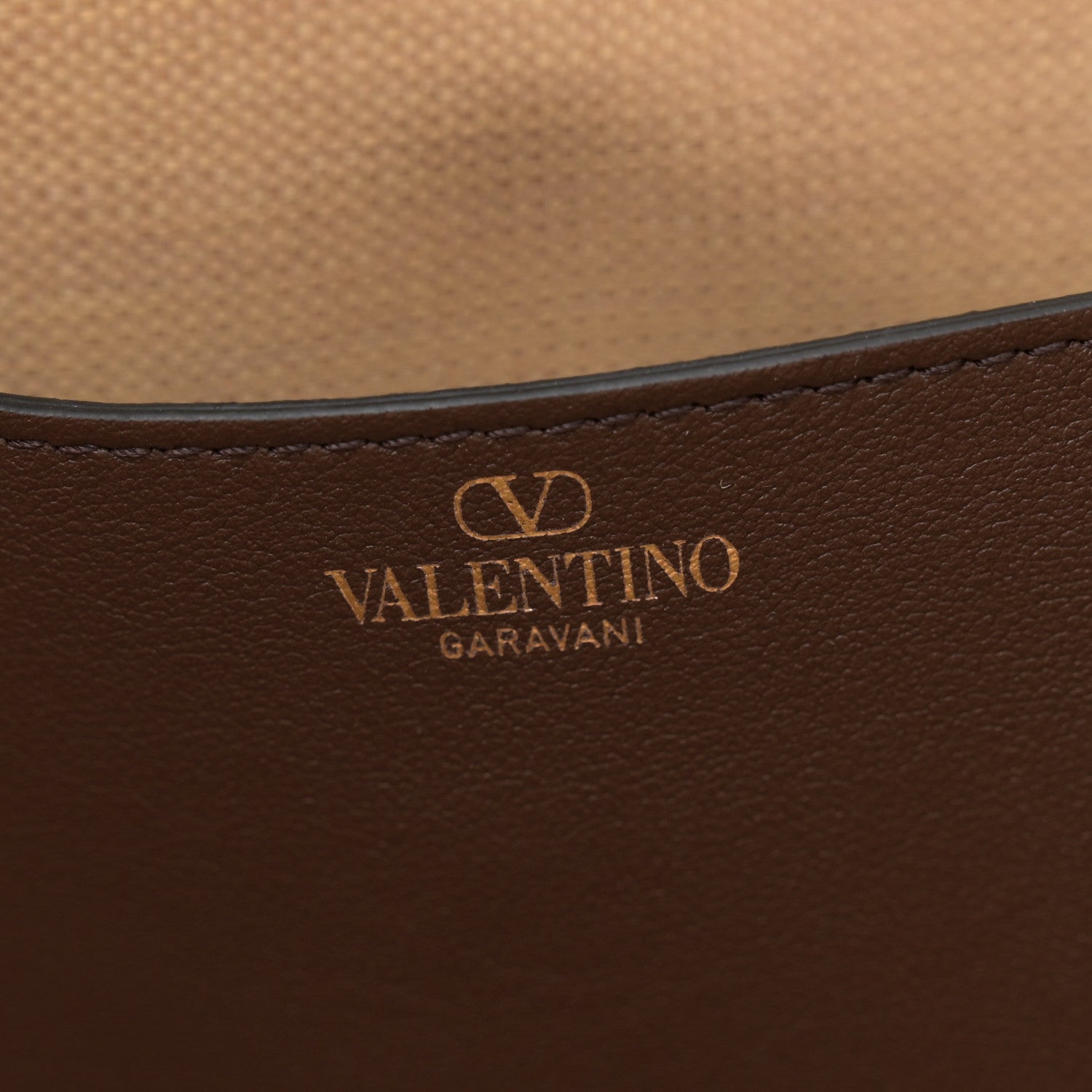 Valentino Garavani Synthetic Raffia Calfskin Rockstud Garden Tote Bag Tobacco Cacao 6 of 9