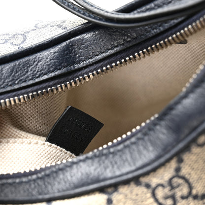 Gucci GG Supreme Monogram Textured Calfskin Web Small Attache Shoulder Bag Beige Blue 7 of 11