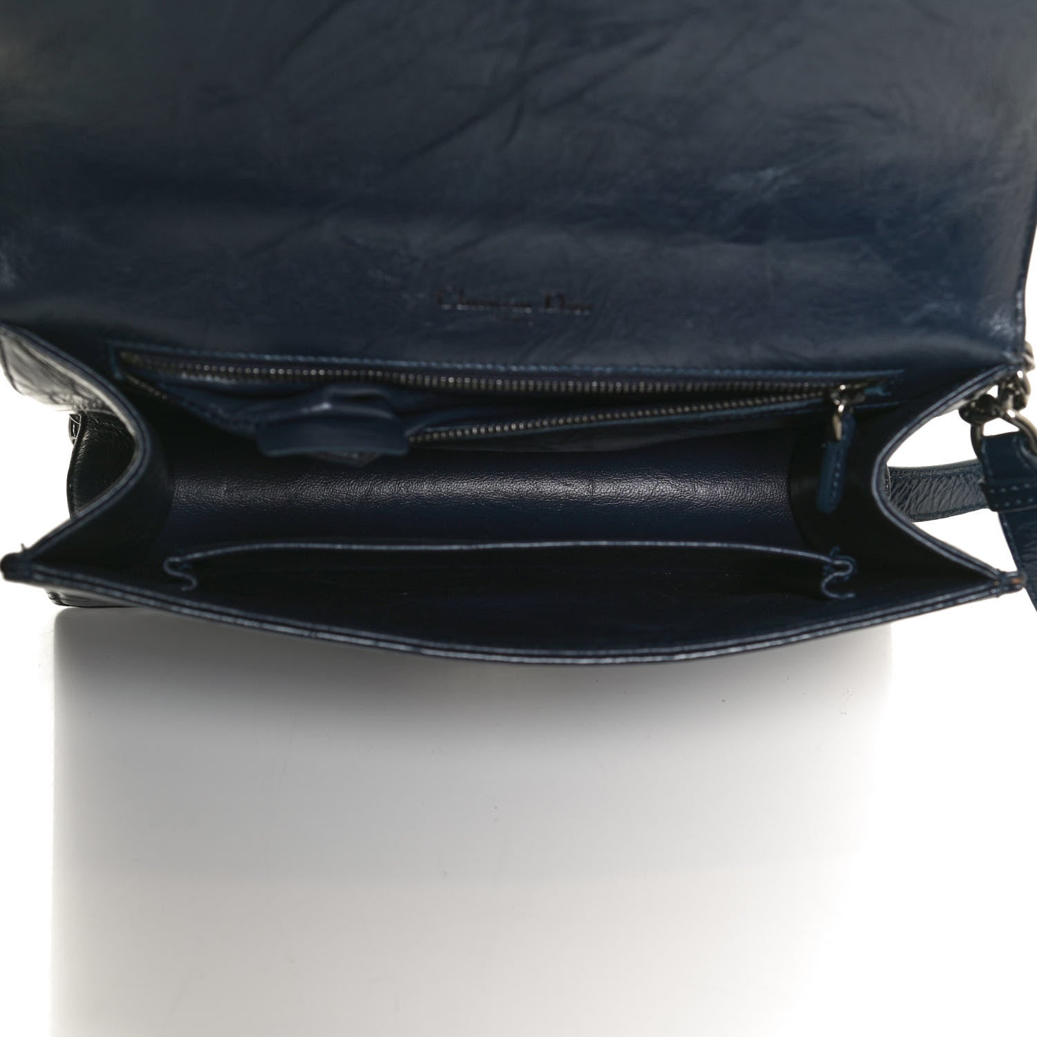 Christian Dior Crinkled Lambskin Cannage Medium Diorama Flap Bag Navy 5 of 11