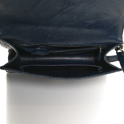 Christian Dior Crinkled Lambskin Cannage Medium Diorama Flap Bag Navy 5 of 11