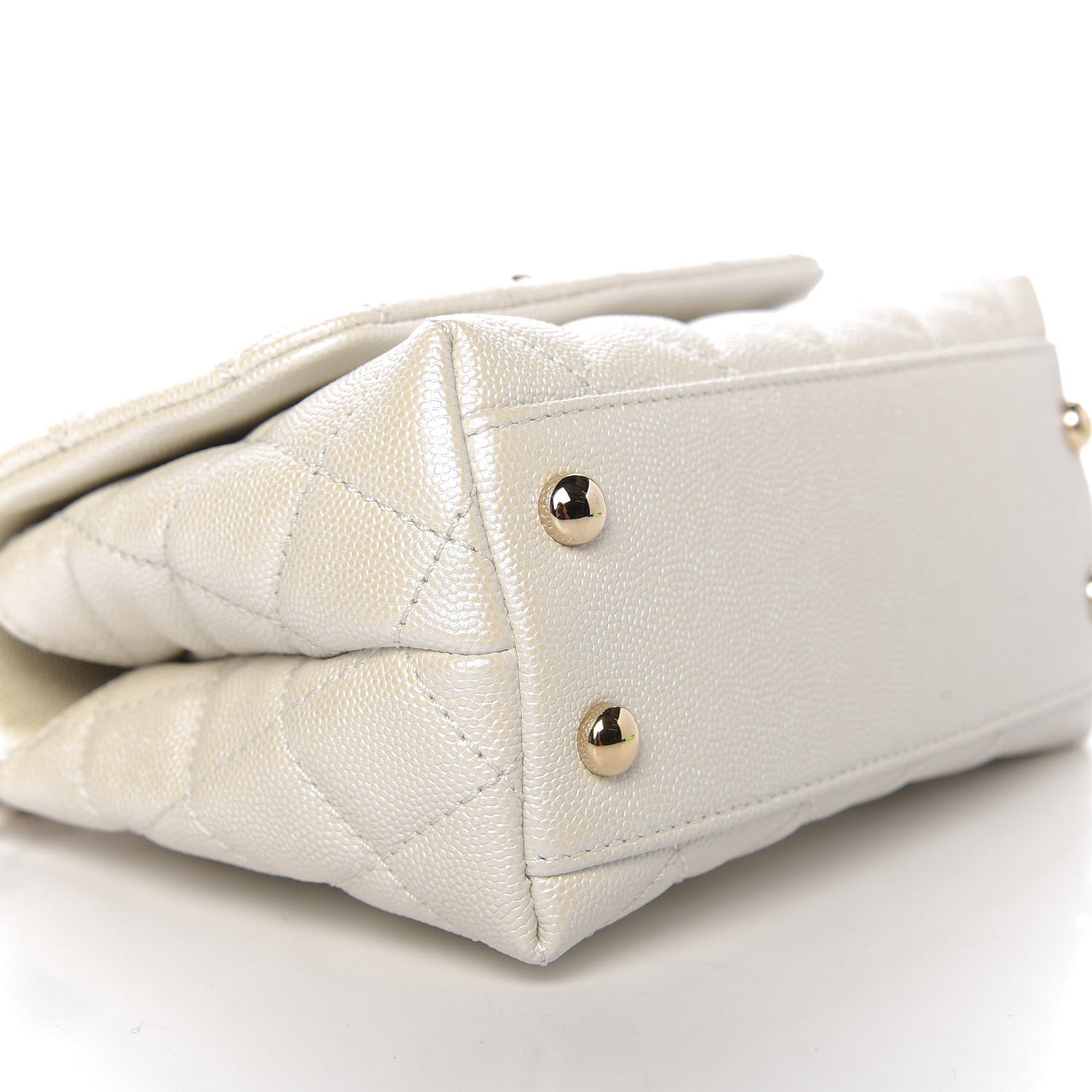 Chanel Iridescent Caviar Quilted Extra Mini Coco Handle Flap Ivory 8 of 11