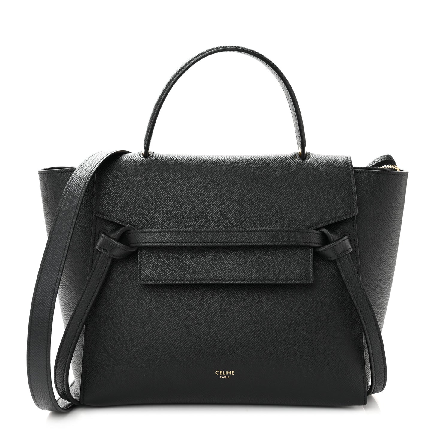 Grained Calfskin Micro Belt Bag Black