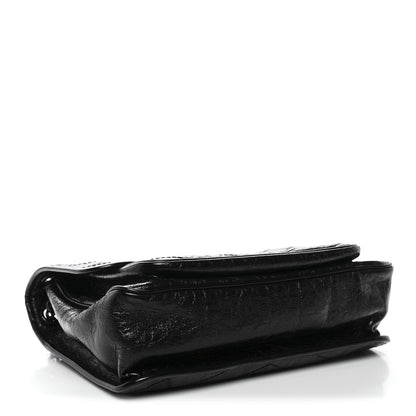 Saint Laurent Crinkled Calfskin Matelasse Monogram Medium Niki Chain Satchel Black 4 of 10