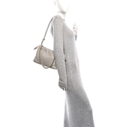 Loewe Mellow Nappa Donut Chain Medium Flamenco Knot Clutch Shell Grey 2 of 10