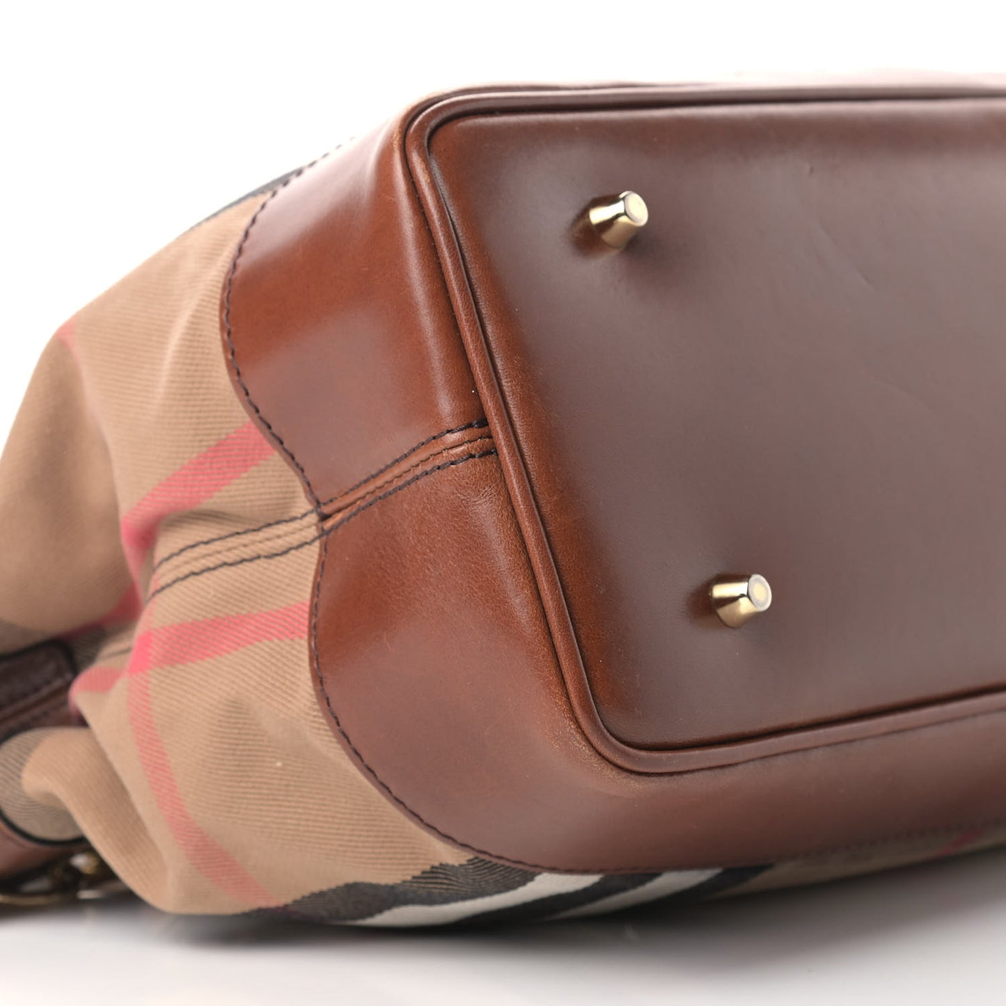 House Check Bridle Calfskin Hepburn Satchel Tan