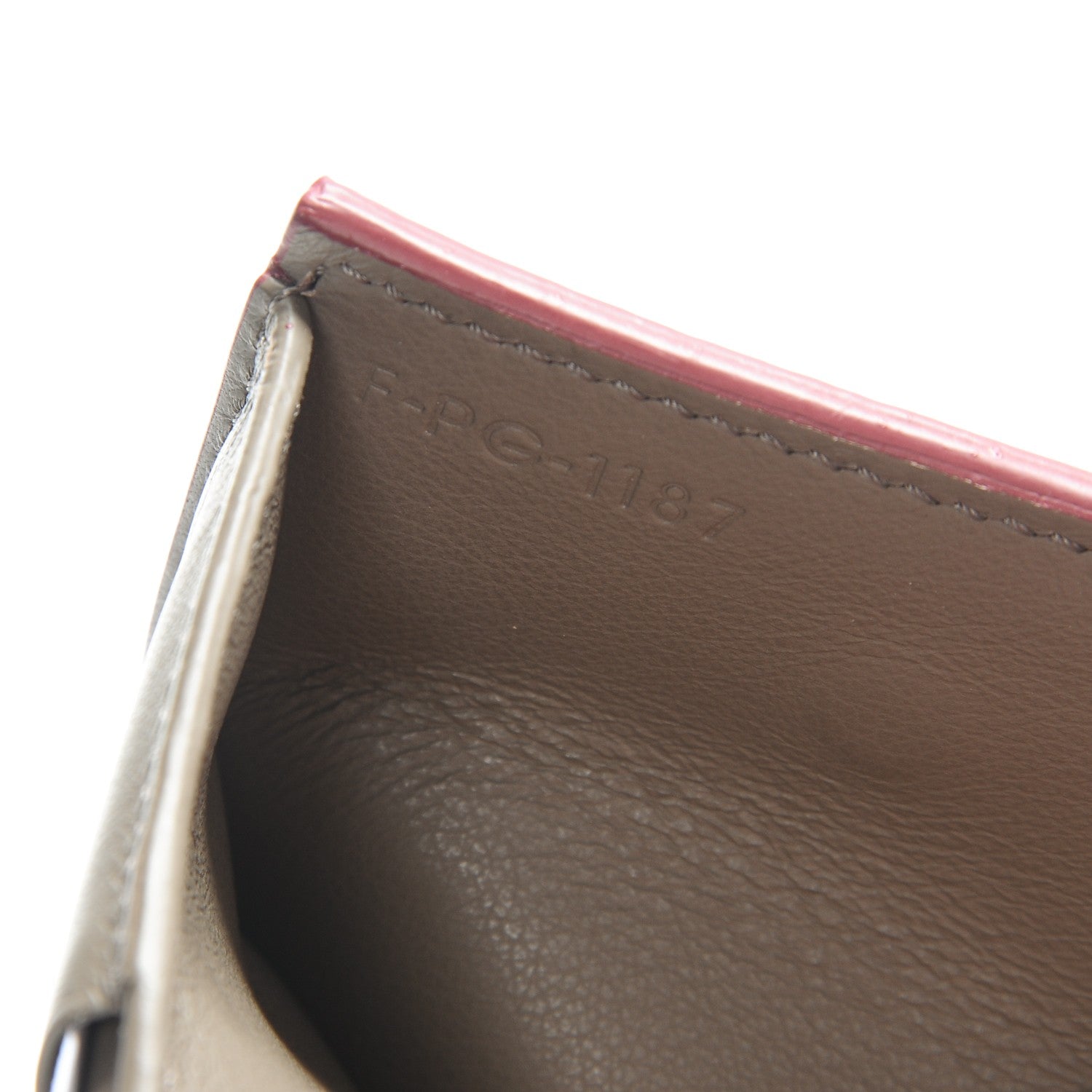 Celine Drummed Calfskin Small Multifunction Folded Wallet Dark Pink 7 of 7