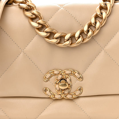 Chanel Goatskin Quilted Medium Chanel 19 Flap Beige 8 of 11