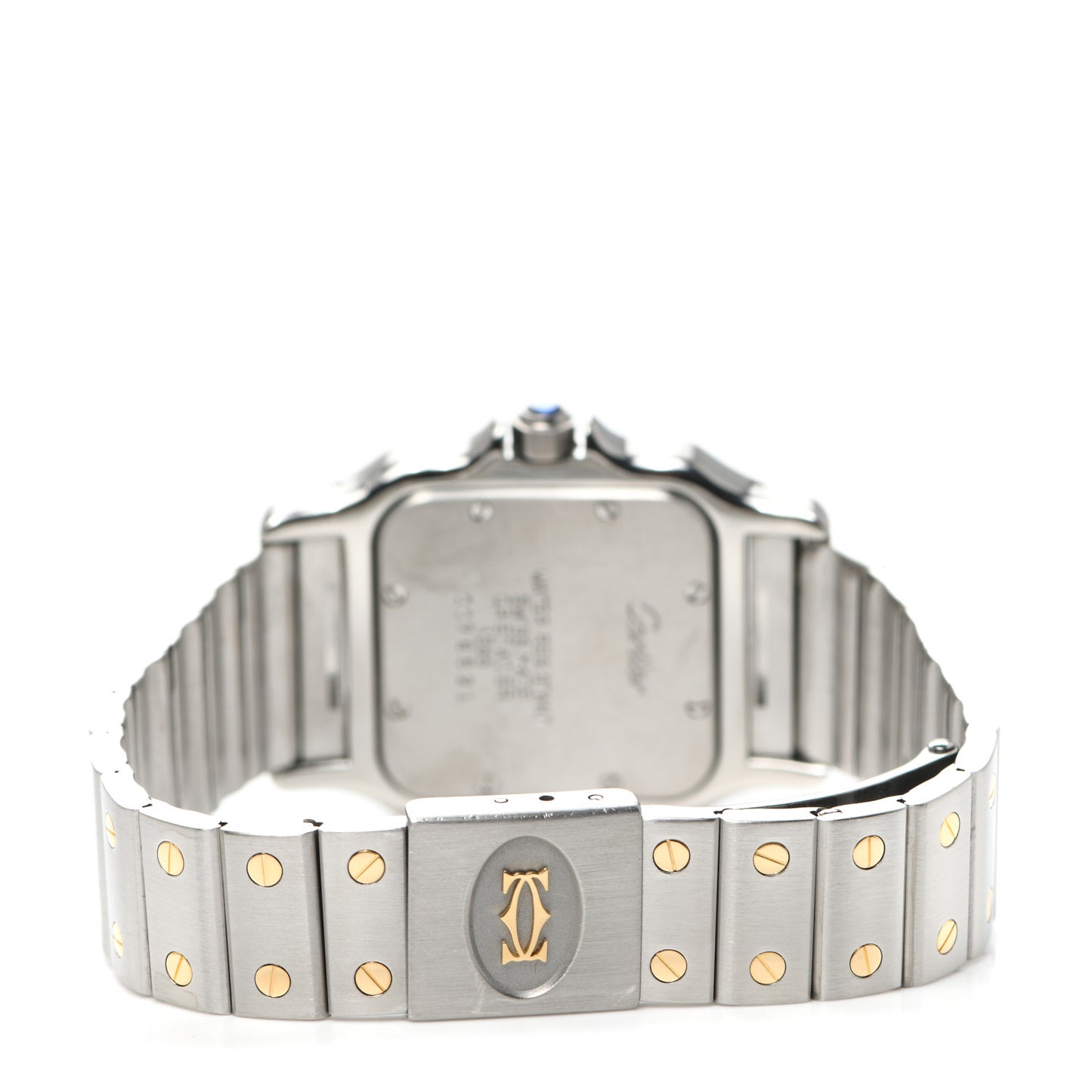 Stainless Steel 18K Yellow Gold 29mm Santos De Cartier Galbee Quartz Watch Silver