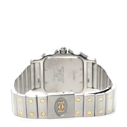 Cartier Stainless Steel 18K Yellow Gold 29mm Santos De Cartier Galbee Quartz Watch Silver 3 of 6
