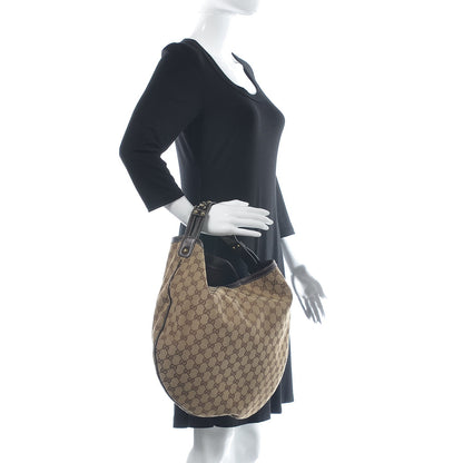 Gucci Monogram Large Wave Hobo Dark Brown 2 of 7