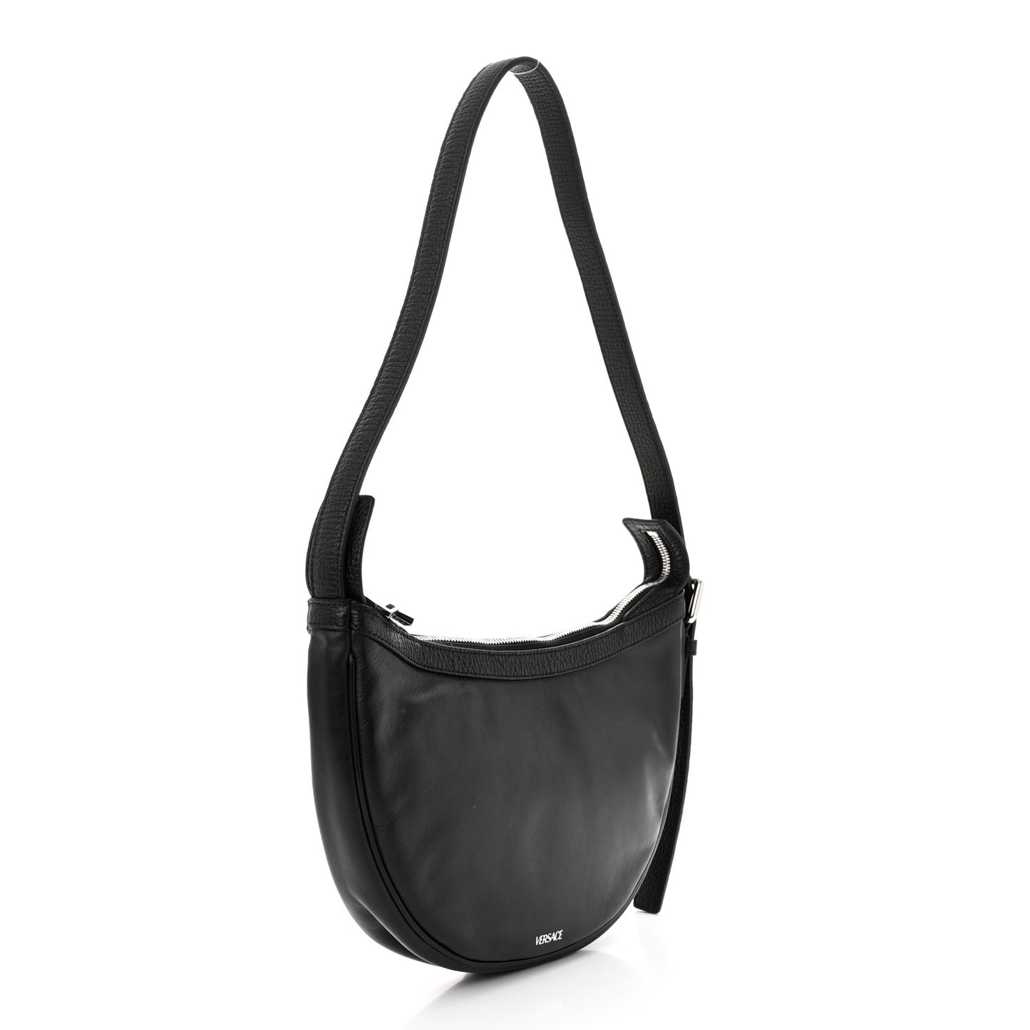 Calfskin Small Repeat Zip Hobo Black