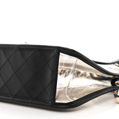 Chanel Lambskin PVC Sand By The Sea Flap With Pearl Strap Black 10 of 11