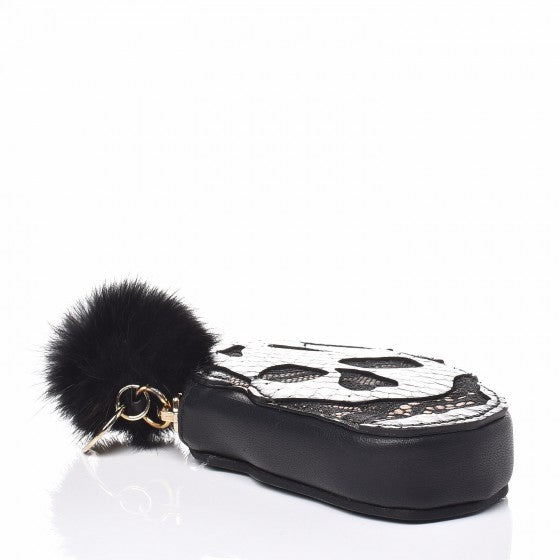 Alexander McQueen Python Calfskin Lace Skull Coin Purse 4 of 7