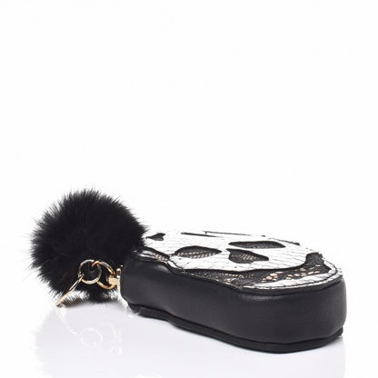 Alexander McQueen Python Calfskin Lace Skull Coin Purse 4 of 7