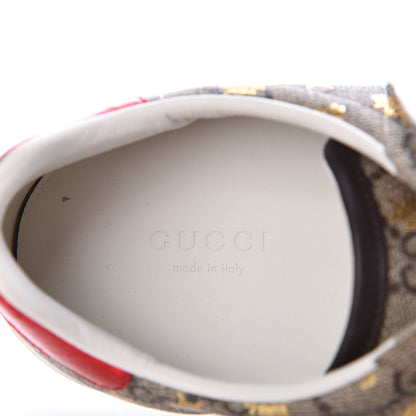Gucci GG Supreme Monogram Bees Ayers Web Womens Ace Sneakers 38 Beige Oro Green Red 11 of 13