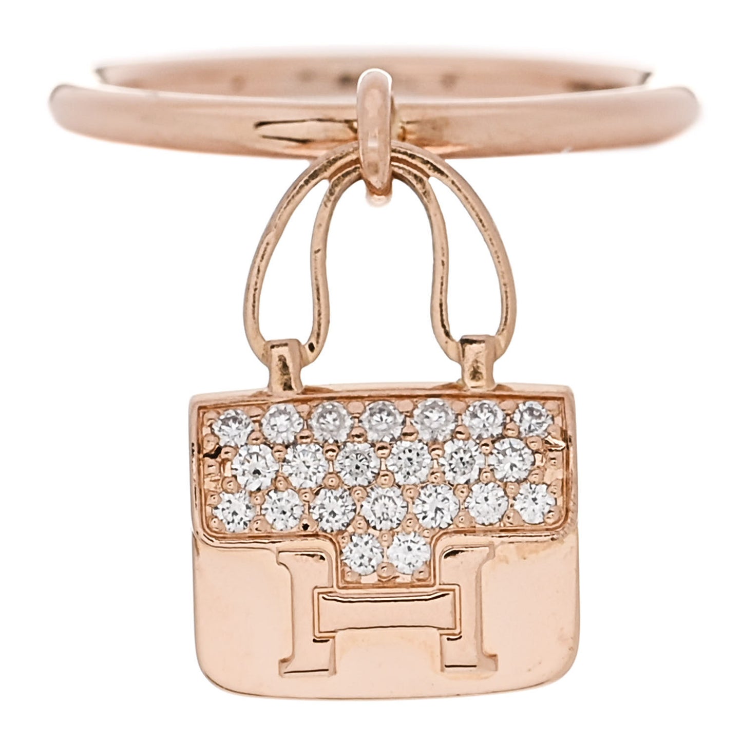 18K Rose Gold Diamond Amulettes Constance Ring 52 6