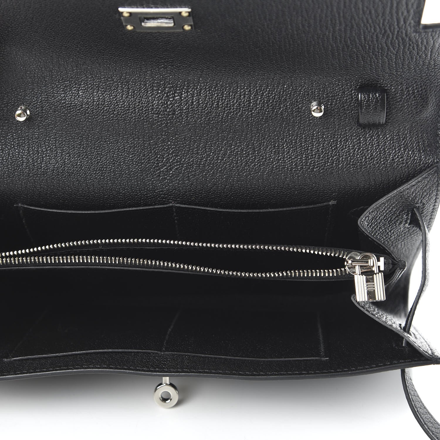 Hermes Chevre Mysore Kelly Wallet To Go Black 5 of 10