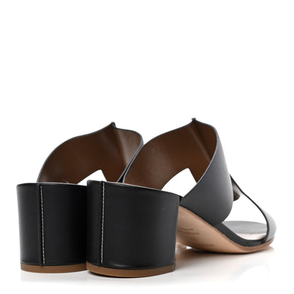 Hermes Calfskin Ostia Sandals 39 Black 3 of 4