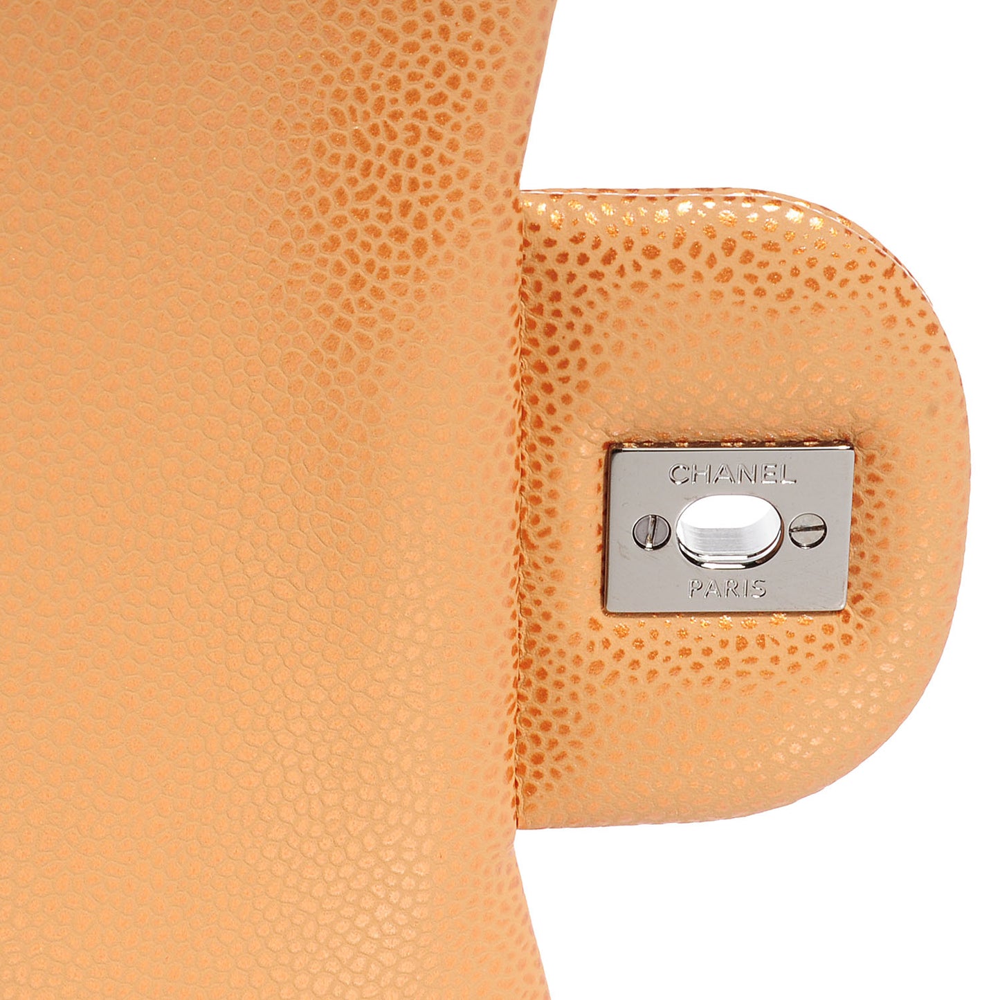Metallic Caviar Quilted Jumbo Double Flap Copper