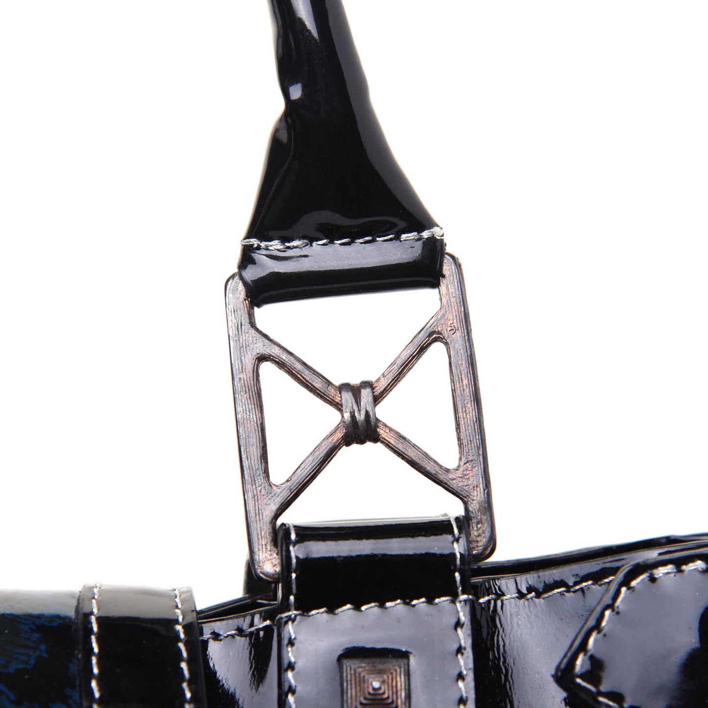 Patent Leopard Ironica Tote Blue