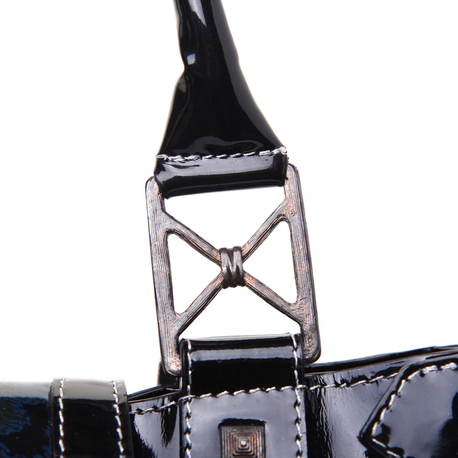 Christian Louboutin Patent Leopard Ironica Tote Blue 19 of 22