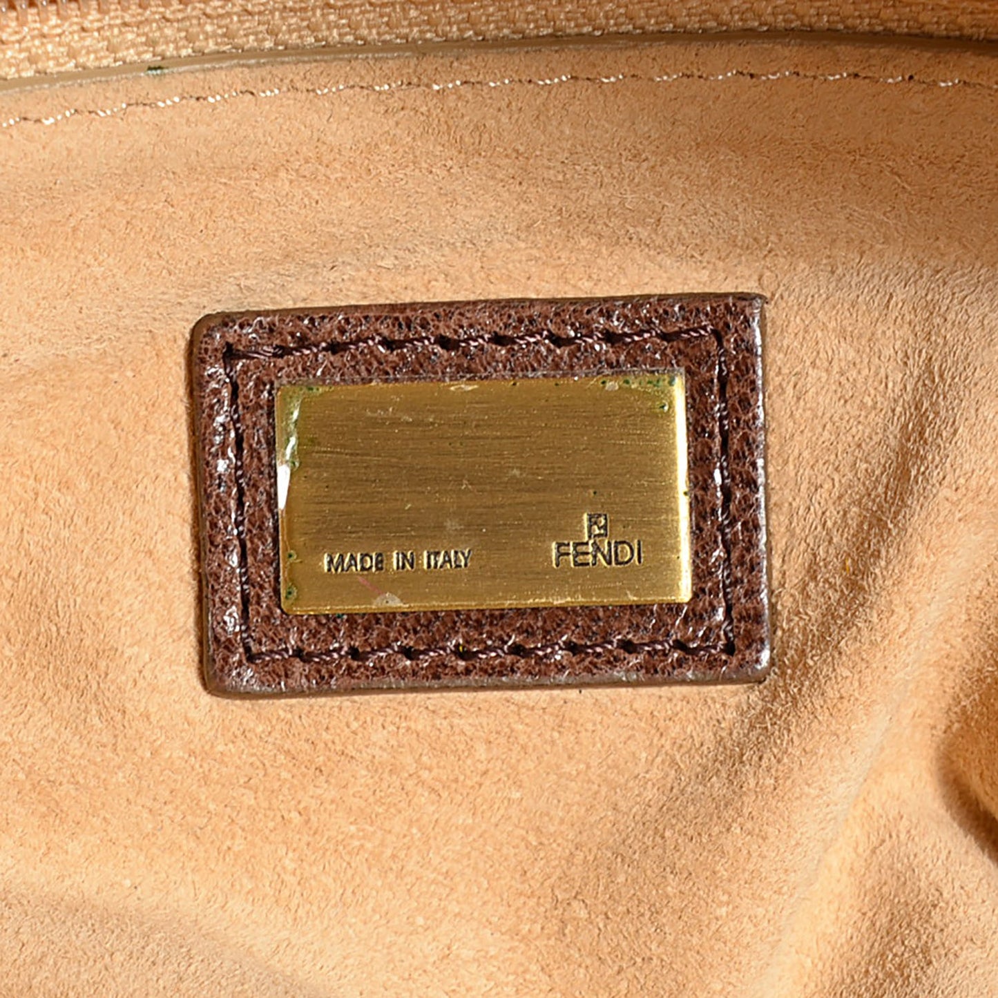Glazed Calfskin Maxi Whipstitch Baguette Marrone