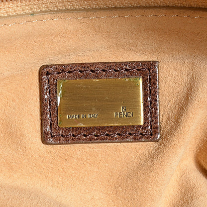 Fendi Glazed Calfskin Maxi Whipstitch Baguette Marrone 6 of 7