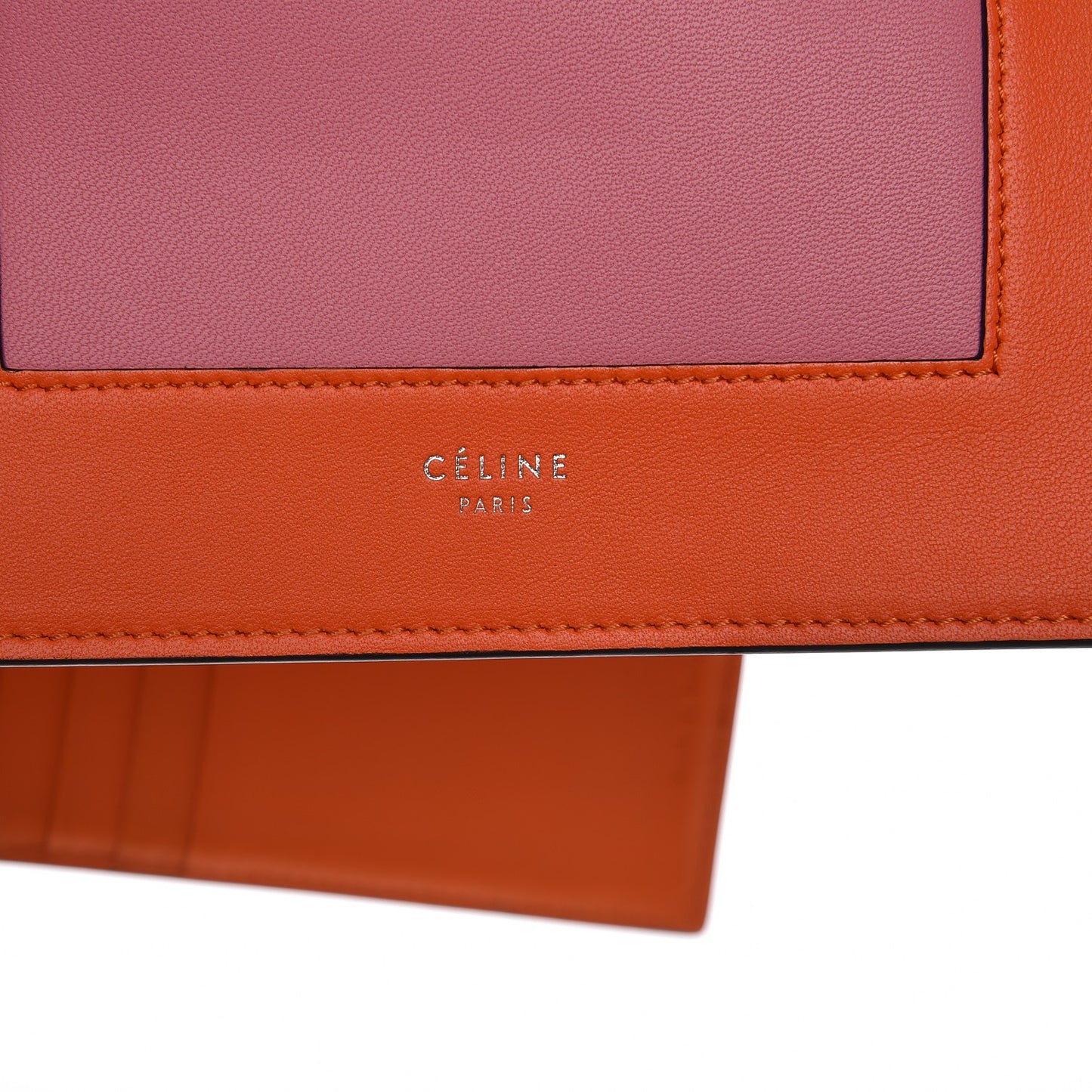 Smooth Lambskin Medium Frame Multifunction Wallet Orange Flamingo