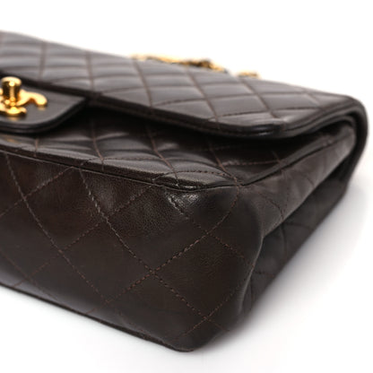 Chanel Lambskin Quilted Medium Double Flap Dark Brown 10 of 12