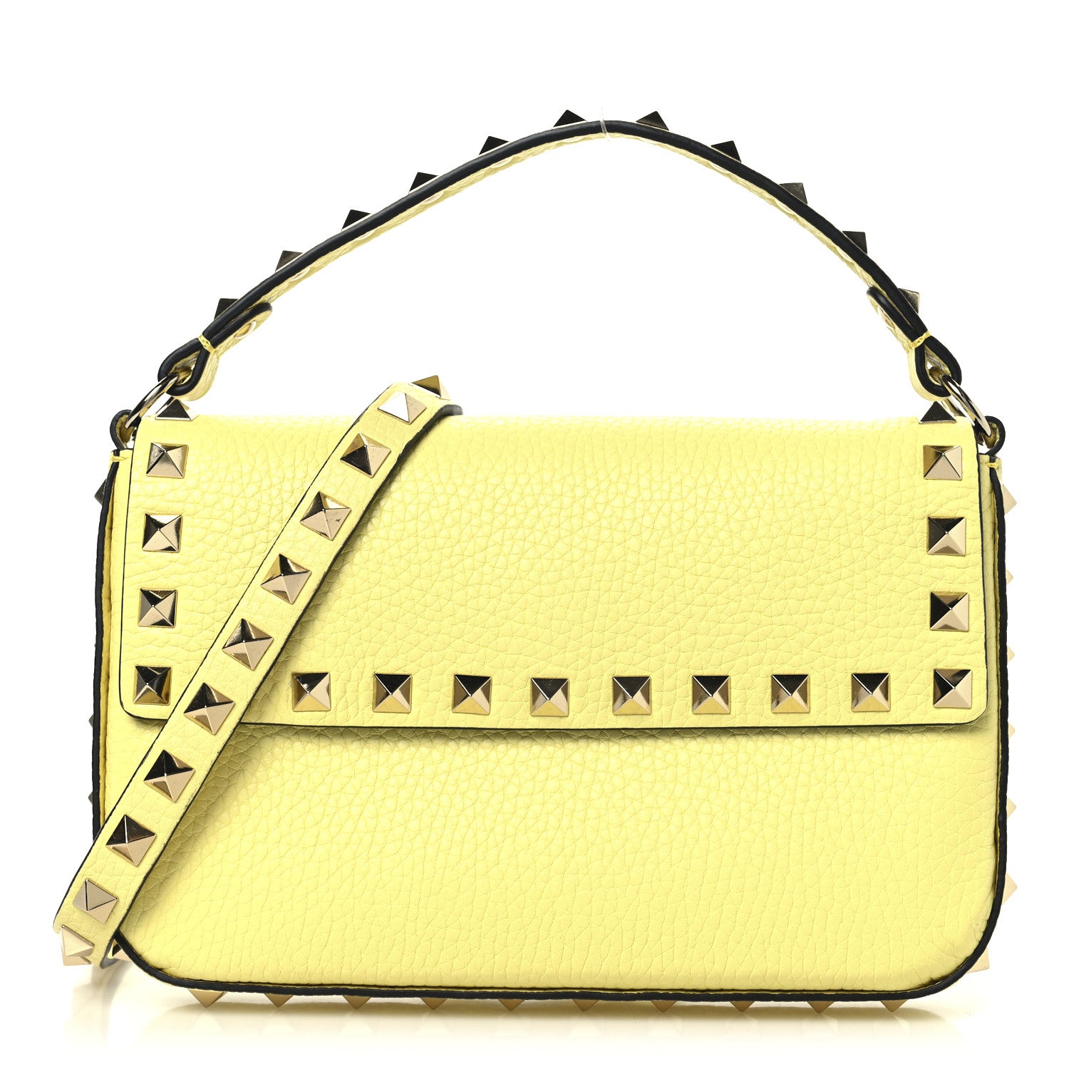 Valentino Garavani Grainy Calfskin Rockstud Crossbody Pouch Lime Sorbet 1 of 10